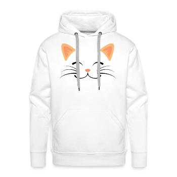 Floating Cat Face - Men's Premium Hoodie - white - Front - Liam (192cm)
