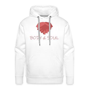 Body and Soul - Men's Premium Hoodie - white - Front - Liam (192cm)