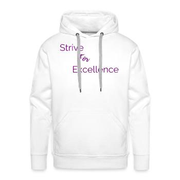 Strive for Excellence Purple - Men's Premium Hoodie - white - Front - Liam (192cm)