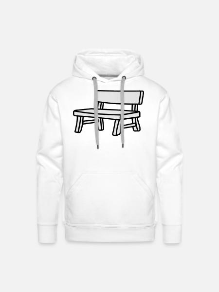 bench lineart - Men's Premium Hoodie - white