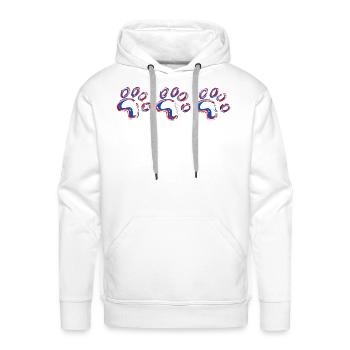 Dog Paw With Puppy Love Red White and Blue - Men's Premium Hoodie - white - Front - Liam (192cm)