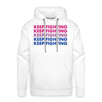 Keep Fighting Bi Pride - Men's Premium Hoodie - white - Front - Liam (192cm)