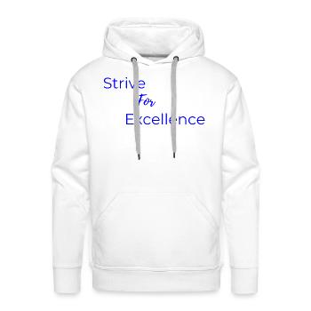 Strive For Excellence Blue - Men's Premium Hoodie - white - Front - Liam (192cm)