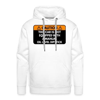 This car is not equipped with a manual Oil Level - Men's Premium Hoodie - white - Front - Liam (192cm)