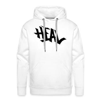 heal - Men's Premium Hoodie - white - Front - Liam (192cm)