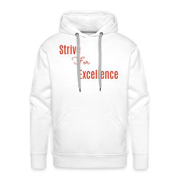 Strive For Excellence Red - Men's Premium Hoodie - white - Front - Liam (192cm)