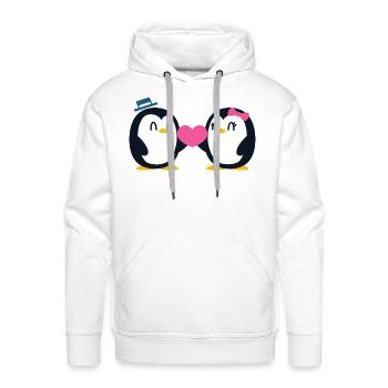 Sweet penguins lover design - Men's Premium Hoodie - white - Front - Liam (192cm)