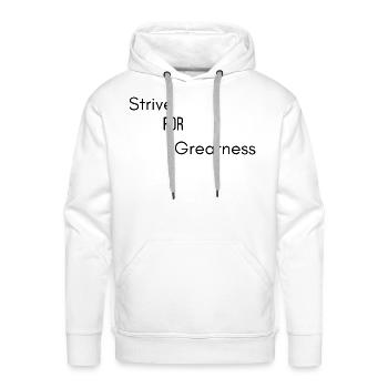 Strive For Greatness Black - Men's Premium Hoodie - white - Front - Liam (192cm)