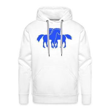 2 horses Team Pony Foal Couple Comic Friends Love - Men's Premium Hoodie - white - Front - Liam (192cm)