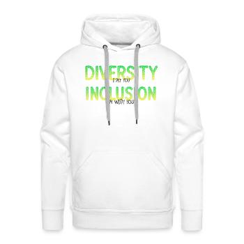 Diversity vs Inclusion - Men's Premium Hoodie - white - Front - Liam (192cm)