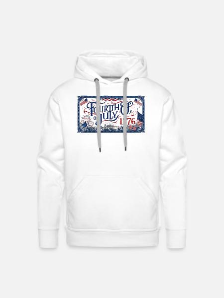 fourth of july - Men's Premium Hoodie - white