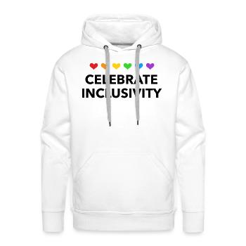 Celebrate Inclusivity - Men's Premium Hoodie - white - Front - Liam (192cm)