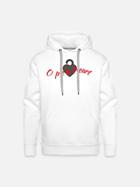 open heart - Men's Premium Hoodie - white