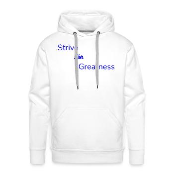 Strive For Greatness Blue - Men's Premium Hoodie - white - Front - Liam (192cm)