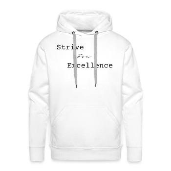 Strive for Excellence Black - Men's Premium Hoodie - white - Front - Liam (192cm)