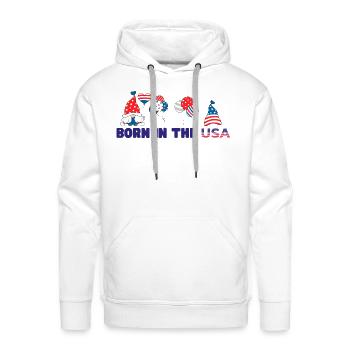 Born In The Usa - Men's Premium Hoodie - white - Front - Liam (192cm)
