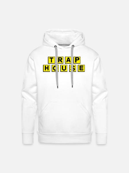 Trap House - Men's Premium Hoodie - white