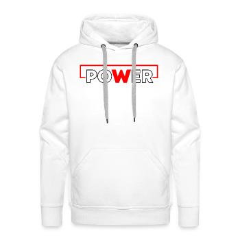 POWER - Men's Premium Hoodie - white - Front - Liam (192cm)