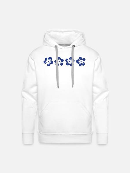 hawaii hibiscus flower - Men's Premium Hoodie - white