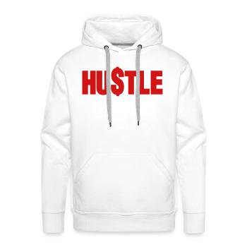 HUSTLE - Men's Premium Hoodie - white - Front - Liam (192cm)