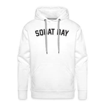Squat Day - Men's Premium Hoodie - white - Front - Liam (192cm)