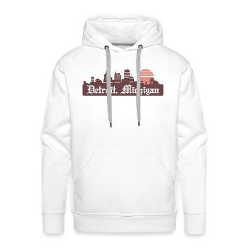 Detroit Linesky - Men's Premium Hoodie - white - Front - Liam (192cm)