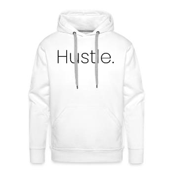Hustle - Men's Premium Hoodie - white - Front - Liam (192cm)