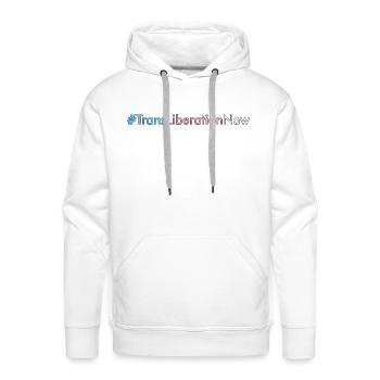 Trans Liberation Now Hashtag - Men's Premium Hoodie - white - Front - Liam (192cm)