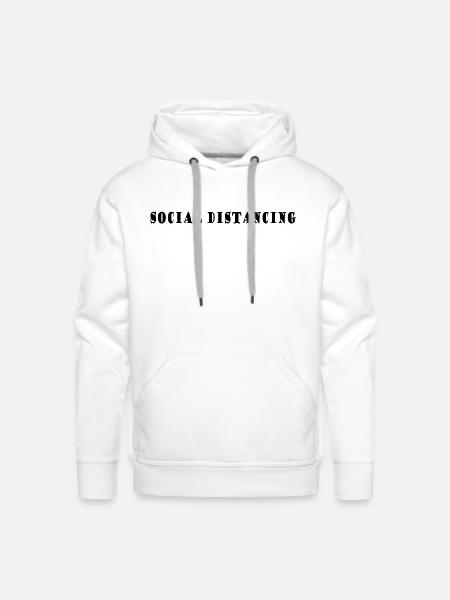 Social Distancing - Men's Premium Hoodie - white