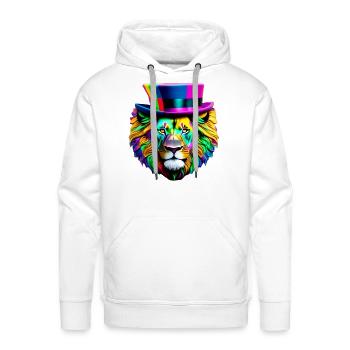 The Majestic Mane A Lion of Many Colors - Men's Premium Hoodie - white - Front - Liam (192cm)