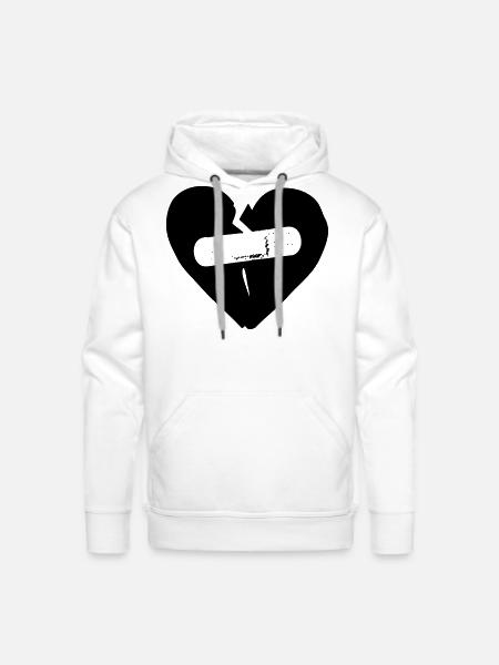 broken hearted - Men's Premium Hoodie - white