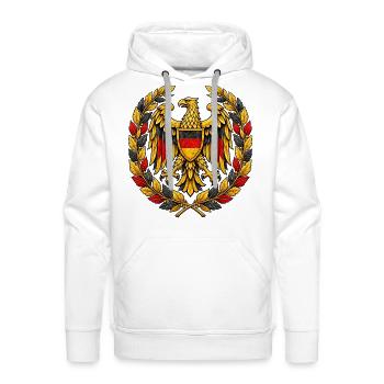 Deutschland Imperial Eagle Coat of Arms - Men's Premium Hoodie - white - Front - Liam (192cm)
