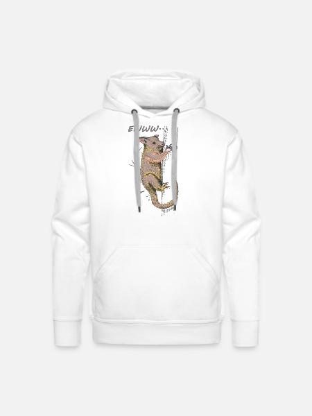 Funny Opossum, Opossum EWWW - Men's Premium Hoodie - white