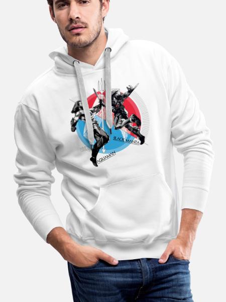 Aquaman Film Aquaman vs. Black Manta - Men's Premium Hoodie - white - Front - Liam (192cm)