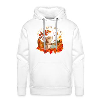 Autumn Bliss Mouse in Fall Leaves - Men's Premium Hoodie - white - Front - Liam (192cm)
