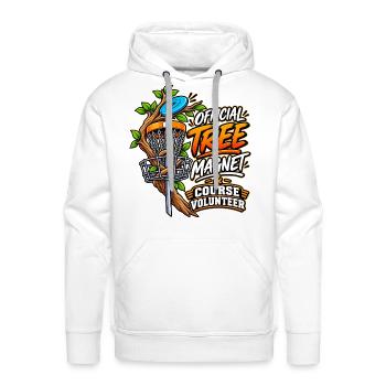 Disc Golf Course Volunteer Tee - Men's Premium Hoodie - white - Front - Liam (192cm)