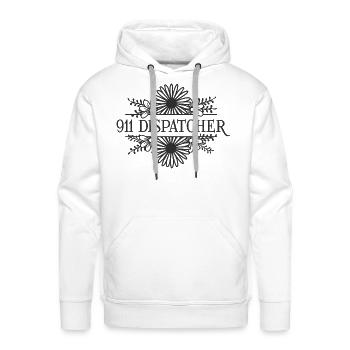 911 dispatcher, split flower frame - Men's Premium Hoodie - white - Front - Liam (192cm)