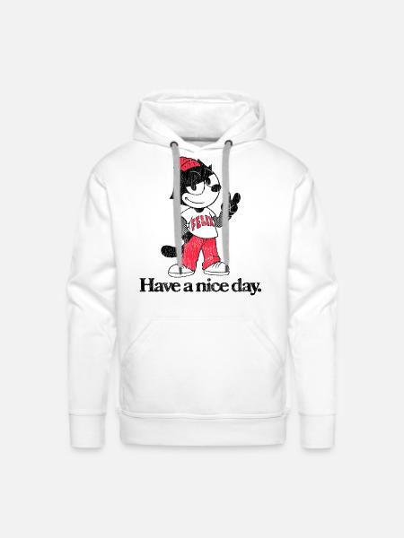 Felix The Cat In Skater Style & Have A Nice Day - Men's Premium Hoodie - white