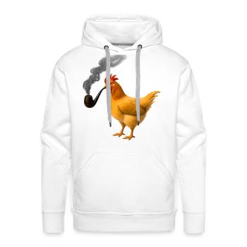 Smoking Chicken - Men's Premium Hoodie - white - Front - Liam (192cm)