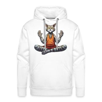 Yogi cat - Men's Premium Hoodie - white - Front - Liam (192cm)