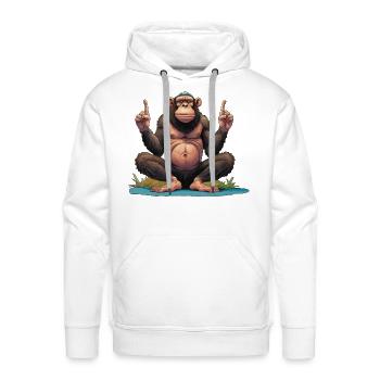 Yogi monkey - Men's Premium Hoodie - white - Front - Liam (192cm)