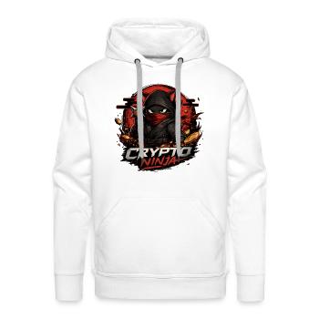 Crypto Ninja Hooded Warrior - Men's Premium Hoodie - white - Front - Liam (192cm)