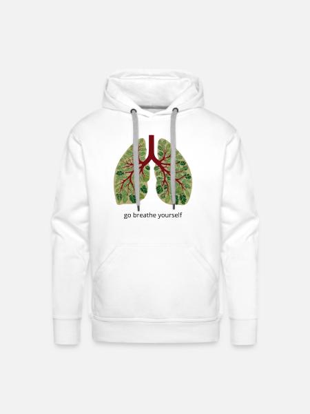 Breathe Nature - Men's Premium Hoodie - white