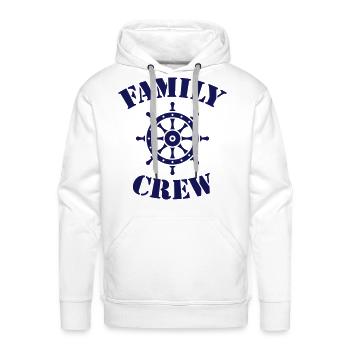Family Crew (Ship's Wheel, Crew Complement / Navy) - Men's Premium Hoodie - white - Front - Liam (192cm)