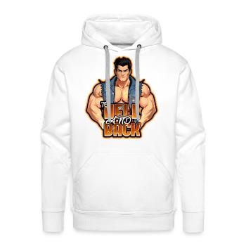 To Hell And Back Hero - Men's Premium Hoodie - white - Front - Liam (192cm)