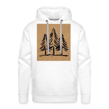Skinny pine trees Pine forest gift for nature hike - Men's Premium Hoodie - white - Front - Liam (192cm)
