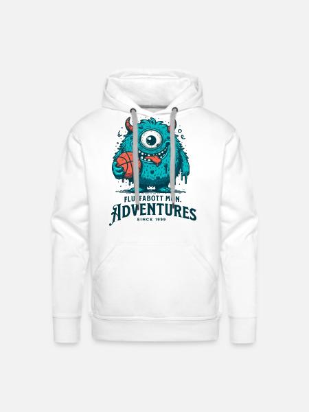 Art Illustration monster - Men's Premium Hoodie - white