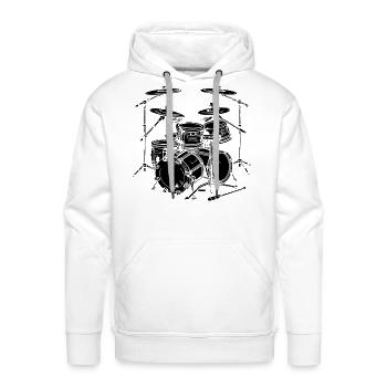 Drum Kit - Men's Premium Hoodie - white - Front - Liam (192cm)