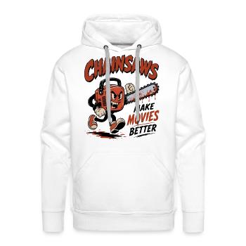 Chainsaws Make Movies Better - Men's Premium Hoodie - white - Front - Liam (192cm)