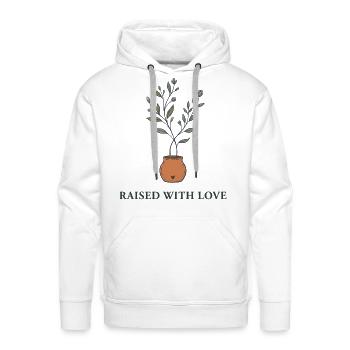 Raised with Love Plant Pot - Men's Premium Hoodie - white - Front - Liam (192cm)